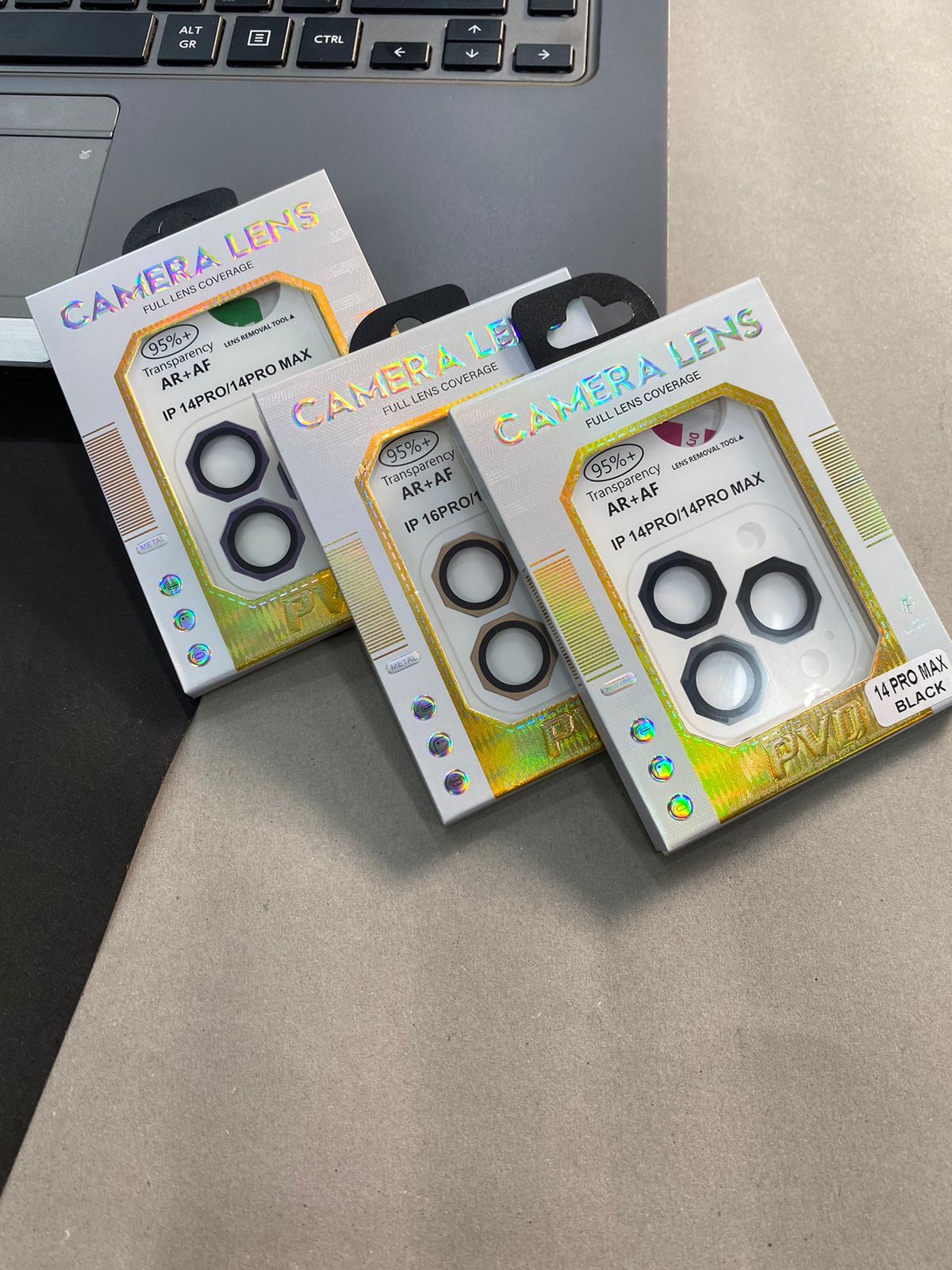 garari camera lens protectors for iPhones, specifically designed for the iPhone 14 Pro/14 Pro Max and iPhone 16 Pro/16 Pro Max models.