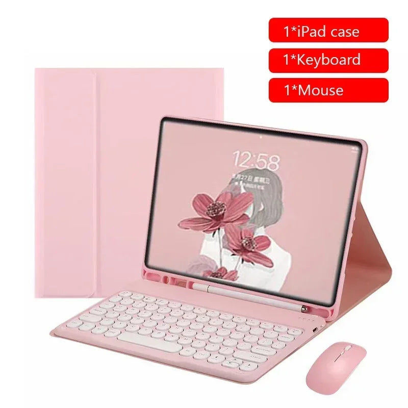 Rgb keyboard For iPad Air 13 11 6 5 4 Pro 13 11 12.9 10.5 Mini 6 7th 8th 9th 2024 Bluetooth RGB  light Keyboard Mouse Case Set Wireless Keyboard Mouse