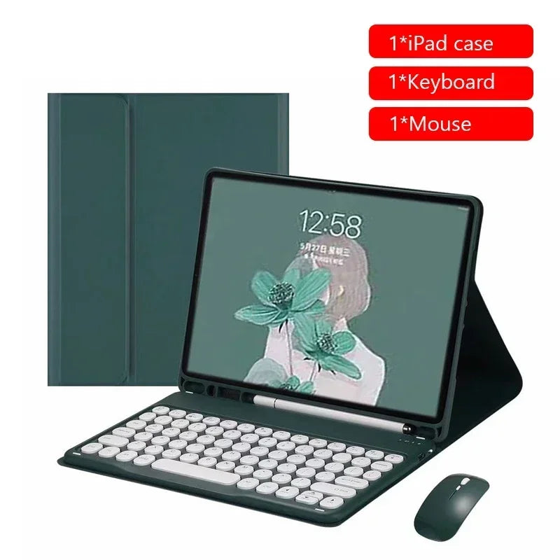 Rgb keyboard For iPad Air 13 11 6 5 4 Pro 13 11 12.9 10.5 Mini 6 7th 8th 9th 2024 Bluetooth RGB  light Keyboard Mouse Case Set Wireless Keyboard Mouse