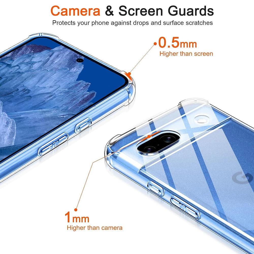 Shockproof Transparent Silicone Case For Google Pixel