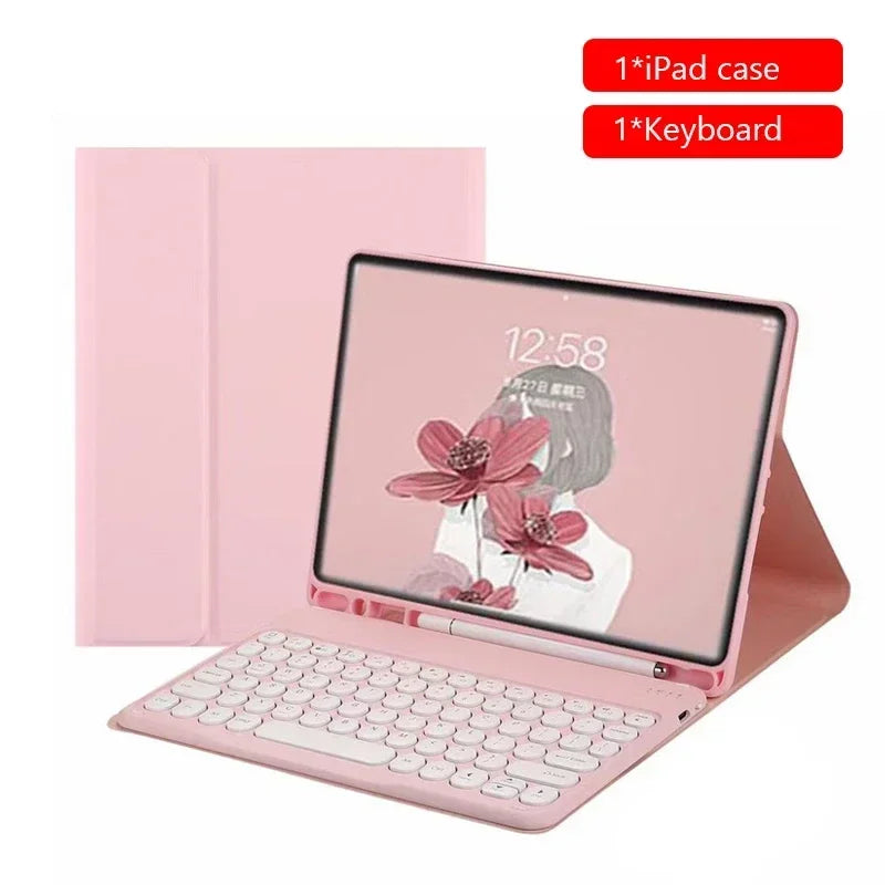 Rgb keyboard For iPad Air 13 11 6 5 4 Pro 13 11 12.9 10.5 Mini 6 7th 8th 9th 2024 Bluetooth RGB  light Keyboard Mouse Case Set Wireless Keyboard Mouse