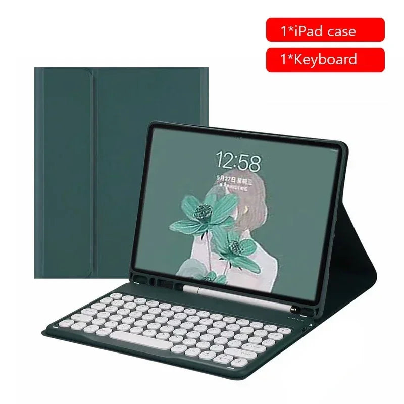 Rgb keyboard For iPad Air 13 11 6 5 4 Pro 13 11 12.9 10.5 Mini 6 7th 8th 9th 2024 Bluetooth RGB  light Keyboard Mouse Case Set Wireless Keyboard Mouse