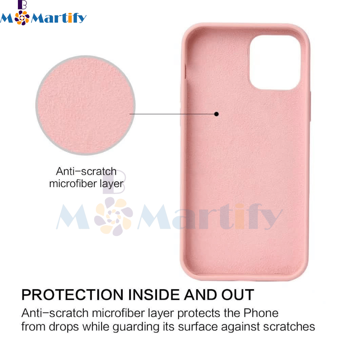 SILICON CASE  WITH SCRATCH MICROFIBER FOR  iPHONE 12 to 13