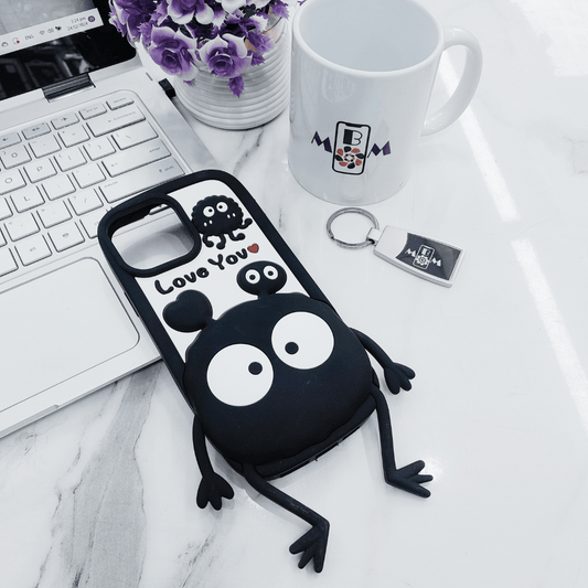 iPhone Cute 3D TPU Case Cartoon Black Eye Cute Phone Case Compatible with iPhone