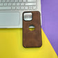 Q SERIES LEATHER CASE WITH APPLE LOGO CUT