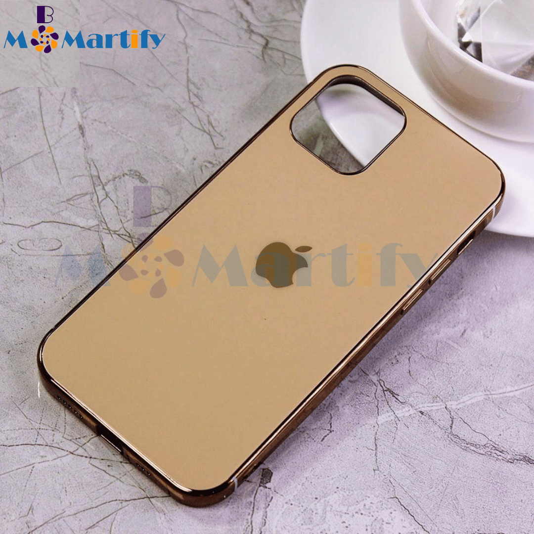 My Case brand original iPhone Case  Cover - Golden - Shiny Borders Matt Look Soft Case