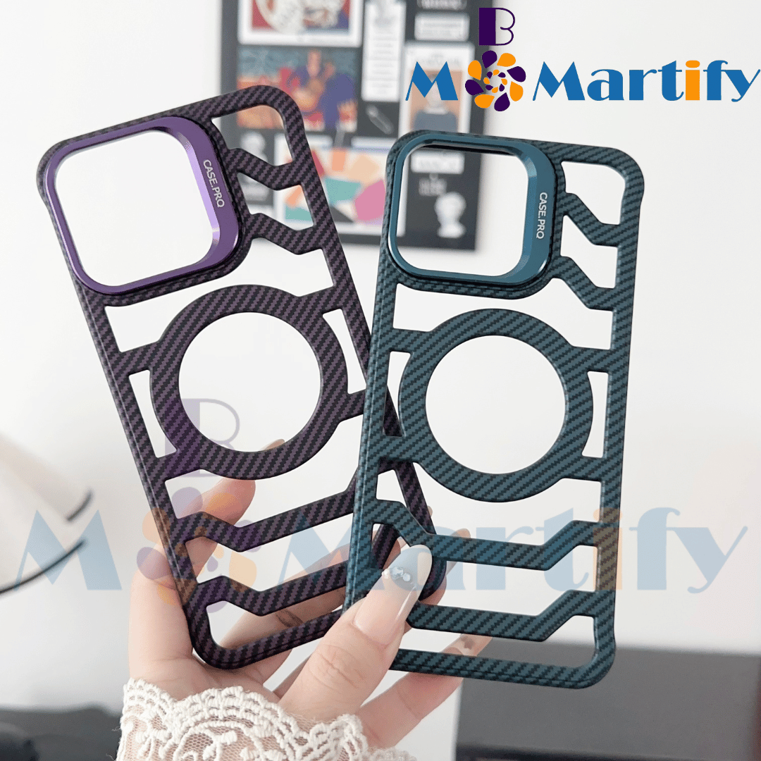 Ultra Thin Shockproof Hollow Heat Dissipation Frameless Magnetic With stand Mobile Phone Case for iPhone 14 15 16 Pro Max