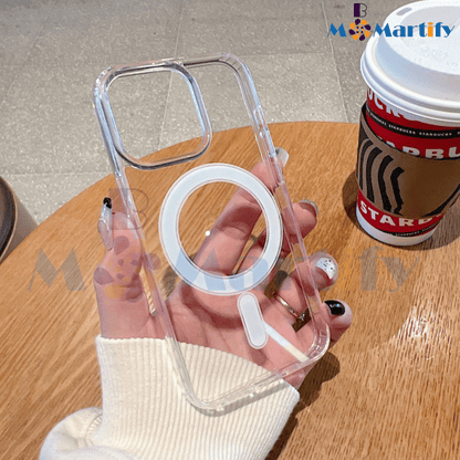 J-Case IC Magnetic Series – Original iPhone Max Transparent Case with MagSafe & Notification Support