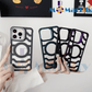 Ultra-thin, shockproof, frameless magnetic iPhone case with hollow heat dissipation and built-in stand.
