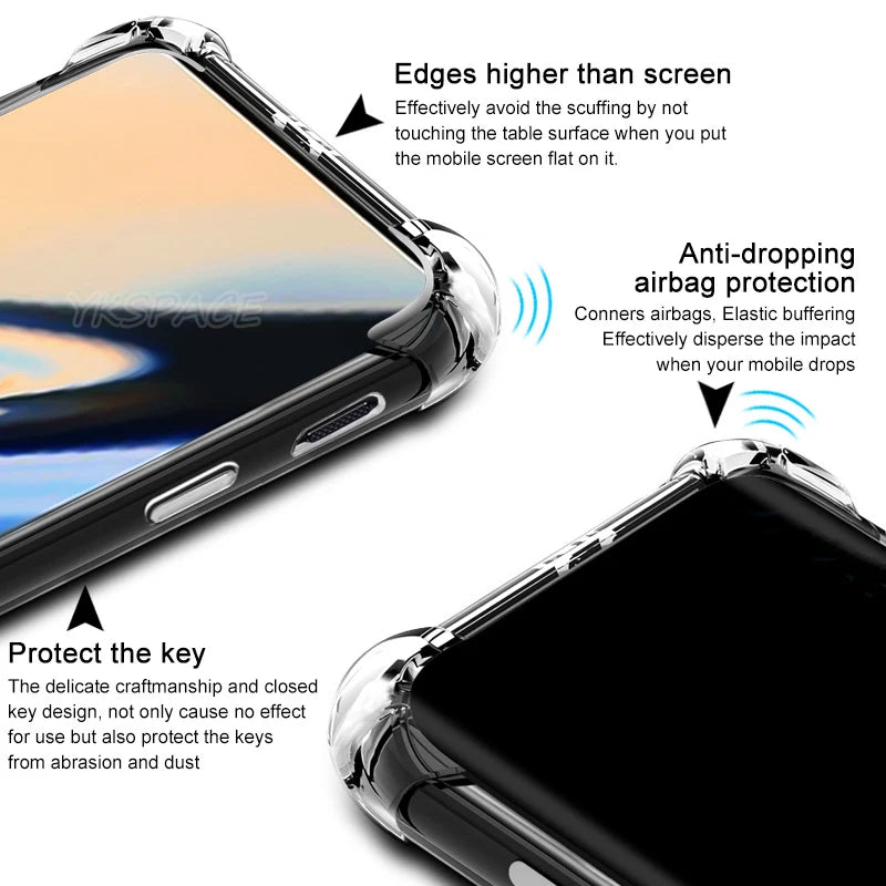 Airbag Shockproof Transparent Soft Silicone Case