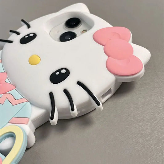 MINISO Stereoscopic Handbag Kuromi and Hello Kitty Case For iPhone