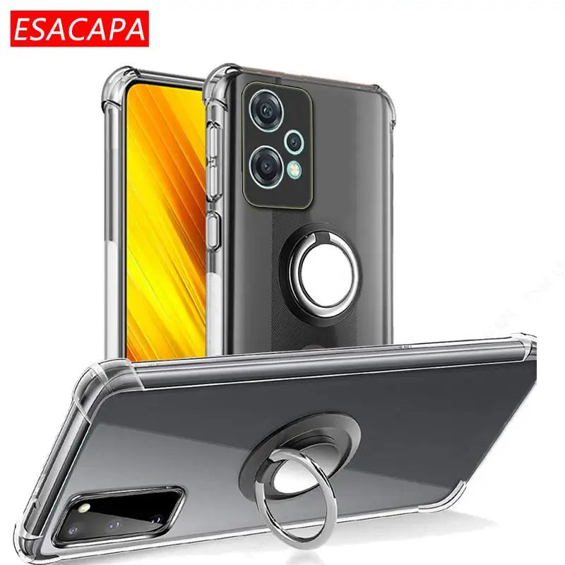 Magnetic Ring Stand Holder Case For OnePlus Nord N30 5G Airbag Transparent TPU Shockproof Cover For Nord Ce 3 Lite Nord Ce3Lite