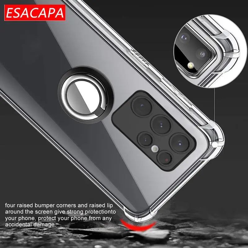 Magnetic Ring Stand Holder Case For OnePlus Nord N30 5G Airbag Transparent TPU Shockproof Cover For Nord Ce 3 Lite Nord Ce3Lite